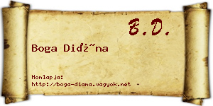 Boga Diána névjegykártya
